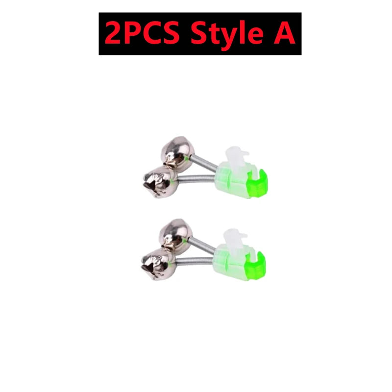 10-1PC Fishing Bite Alarms Fishing Rod Bells Tip Clip Bells Ring Green ABS