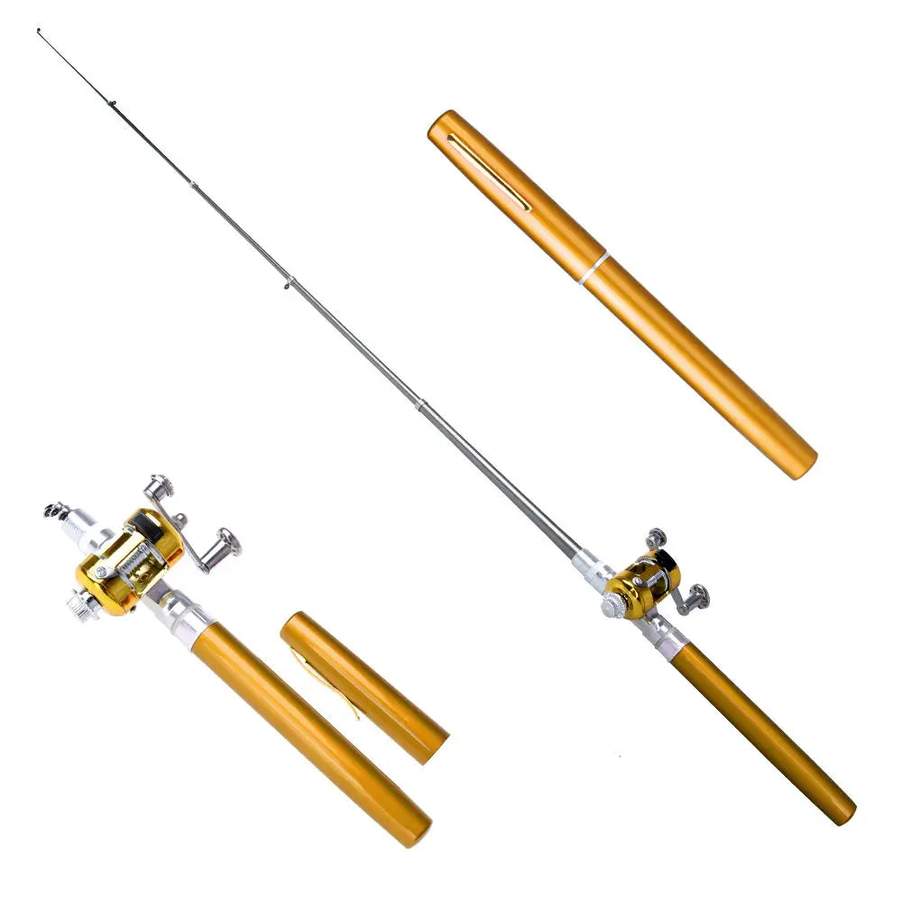 Aluminum Alloy Fishing Rod Pole Reel Multicolor Fishing Tool Pocket Fish Pen
