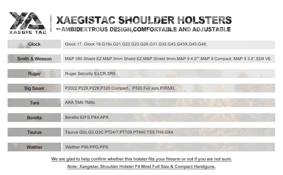 Shoulder Holster Adjustable for Most Kinds of Pistols
