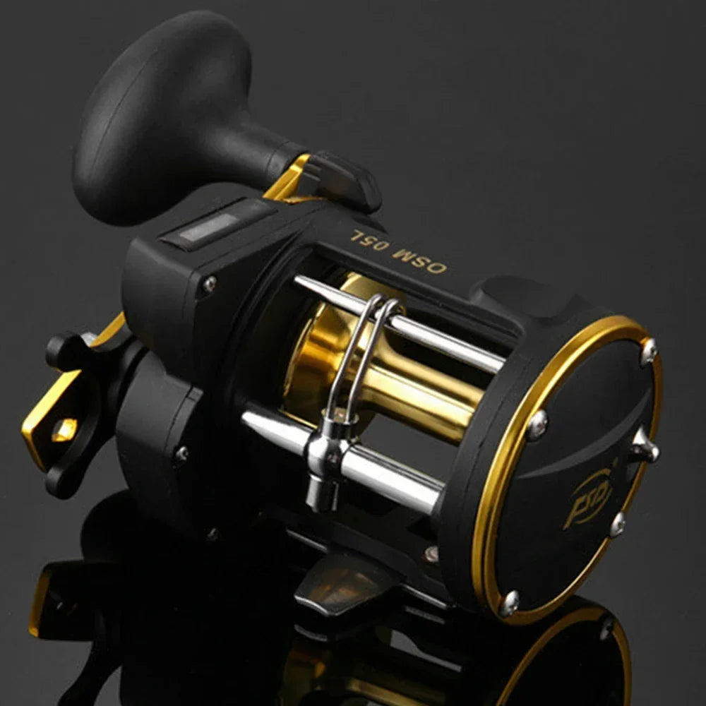 Right Hand Drum Wheel Boat Sea Linecounter Reel