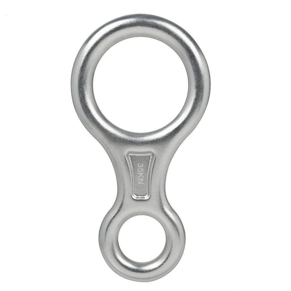 1Pcs Rock Climbing Carabine 8 Shape Rigging Descender Aluminum Figure Belay Device Abseiling 35kN Eight Ring Downhill Equipment