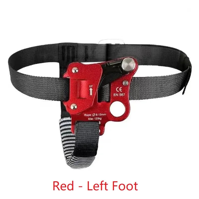 Outdoor Foot Ascender SRT Rock Climbing Riser With Pedal Belt Grasp Rope Gear Anti Fall Off Left Right Foot Ascend