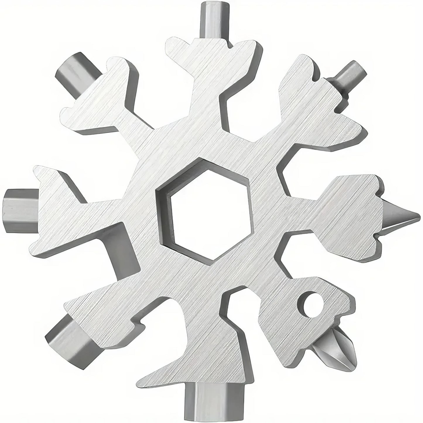 1 Snowflake Multifunctional Tool, Stainless Steel Bottle Opener, Screwdriver Wrench, Essential Camping