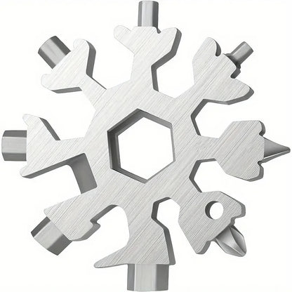 1 Snowflake Multifunctional Tool, Stainless Steel Bottle Opener, Screwdriver Wrench, Essential Camping