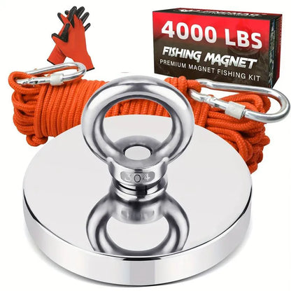 Neodymium Fishing Magnet Kit, Superior Pounds Pulling Force Magnet Fishing Set, High Quality Fishing Magnet for Retrieving in River and Magnet Fishing, One Magnet Tool for Outdoor Use