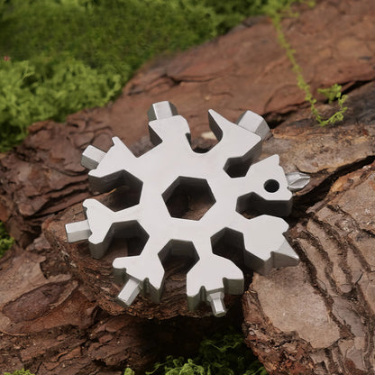 1 Snowflake Multifunctional Tool, Stainless Steel Bottle Opener, Screwdriver Wrench, Essential Camping