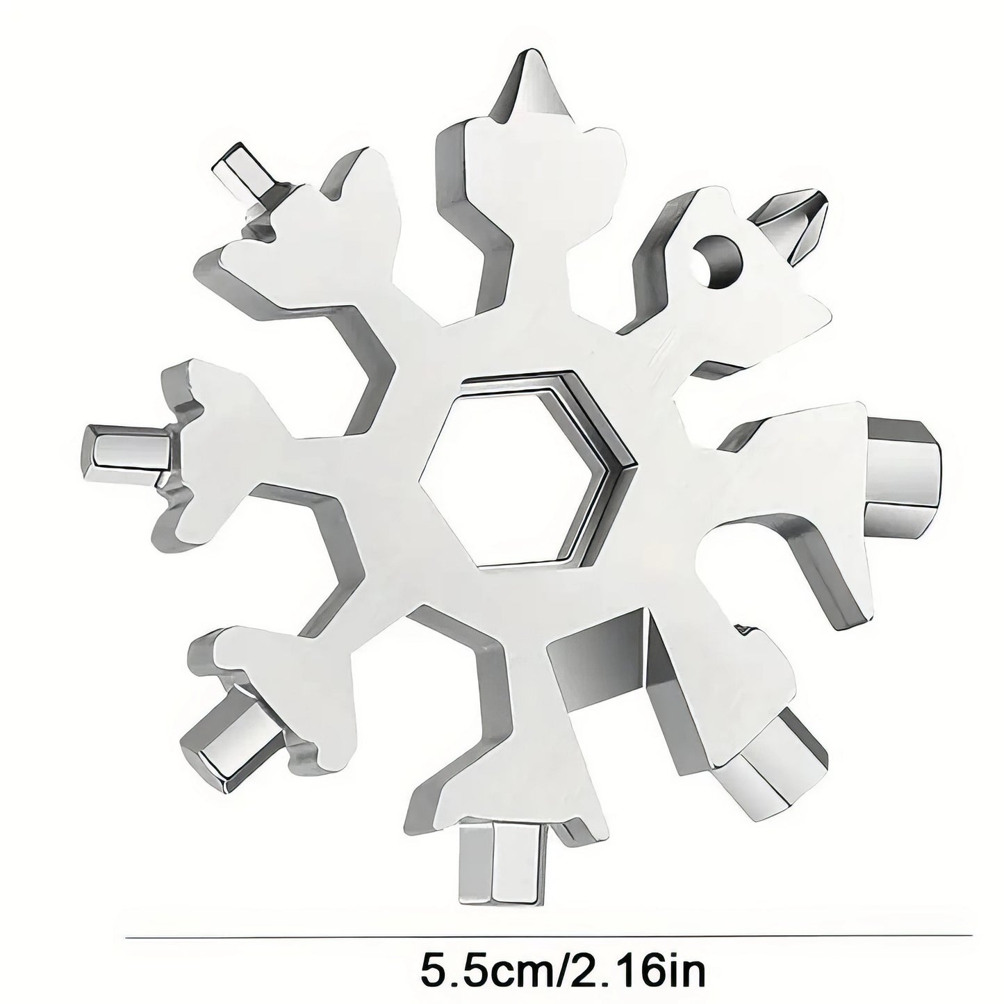 1 Snowflake Multifunctional Tool, Stainless Steel Bottle Opener, Screwdriver Wrench, Essential Camping