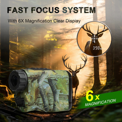 PEAKPULSE 1300 Yards Laser Range Finder for Hunting Waterproof 6X Rangefinder Height Angle Horizontal Distance Meter