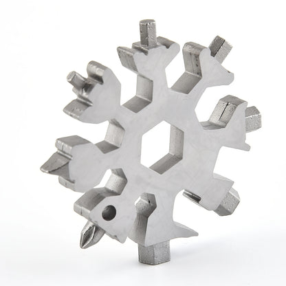 1 Snowflake Multifunctional Tool, Stainless Steel Bottle Opener, Screwdriver Wrench, Essential Camping
