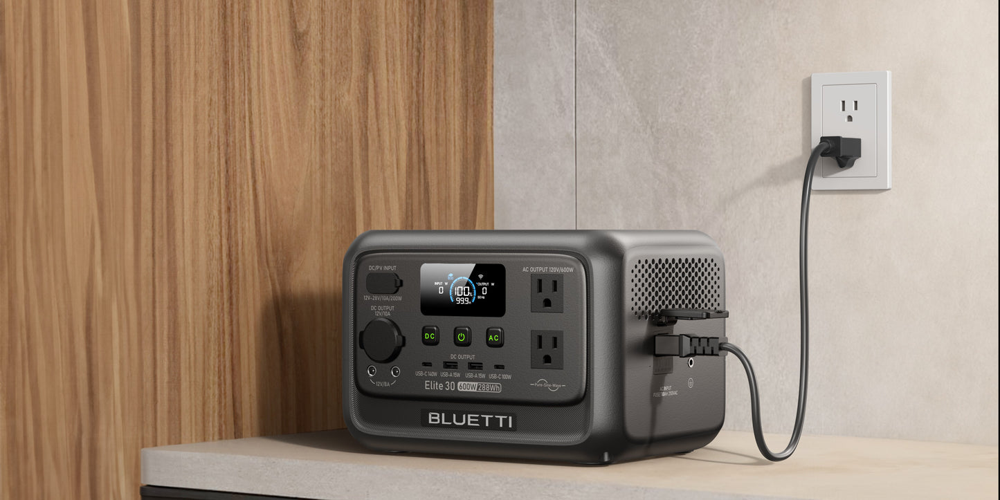 【Renew】BLUETTI Elite 30 V2 Portable Power Station 288Wh 600W Peak Large Capacity Solar Generator