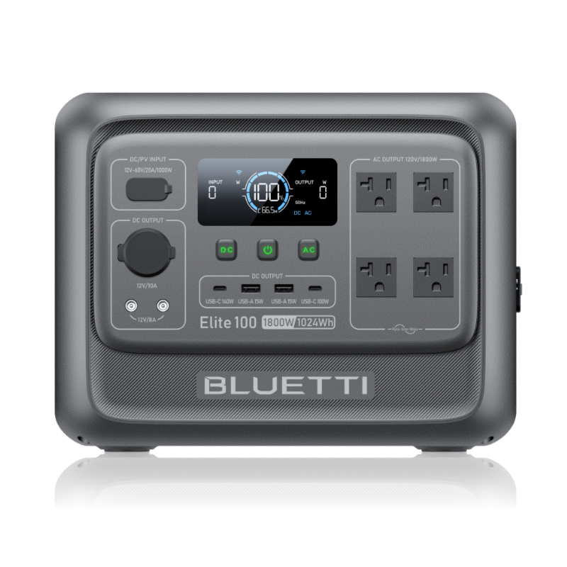 BLUETTI Elite 100 V2 Portable Power Station 1800W 1024Wh Solar Generator Emergency Backup