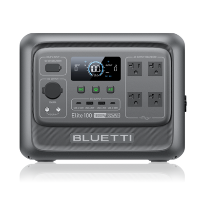 BLUETTI Elite 100 V2 Portable Power Station 1800W 1024Wh Solar Generator Emergency Backup