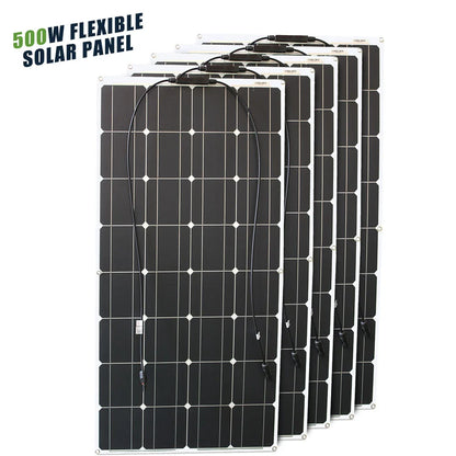 12V Flexible Solar Panel 600W 100W 200W 300W 400W 500W Bendable Waterproof Monocrystalline