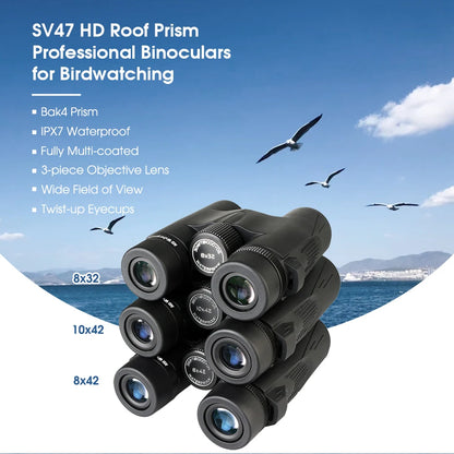 Svbony SV47 Binoculars for Adults, 8x32/8x42/10x42 Bak4 Prism HD FMC Lens Waterproof