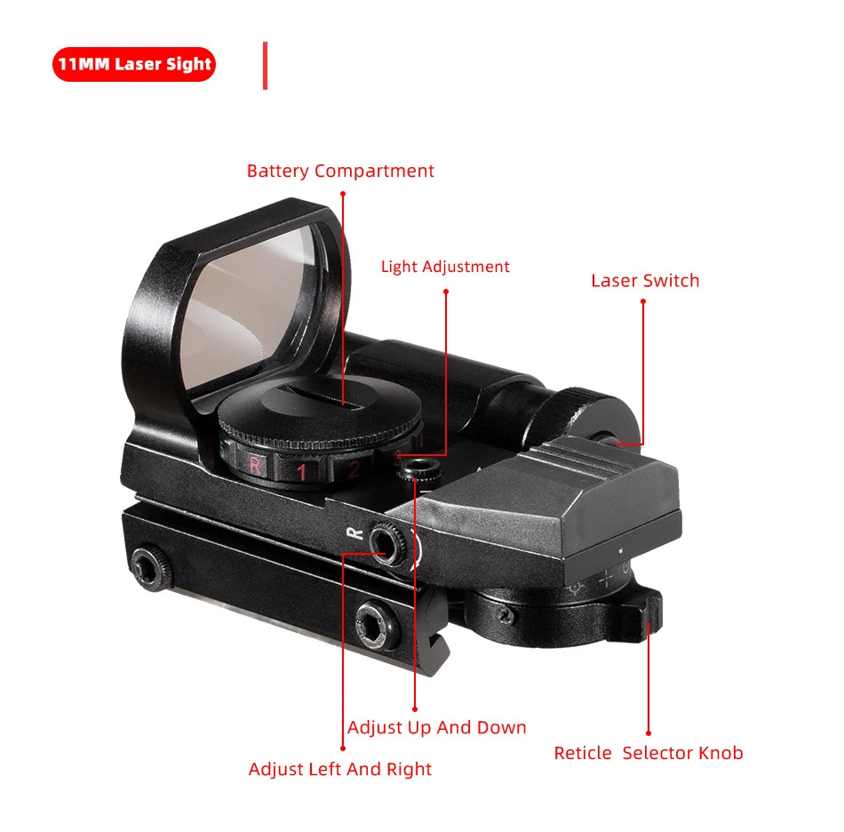 Red Dot 20mm / 11mm Red Dot BK Scope DE QD Sight Dovetail Riflescope Reflex Optics Sight For Hunting Rifle Gun Airsoft Tactical