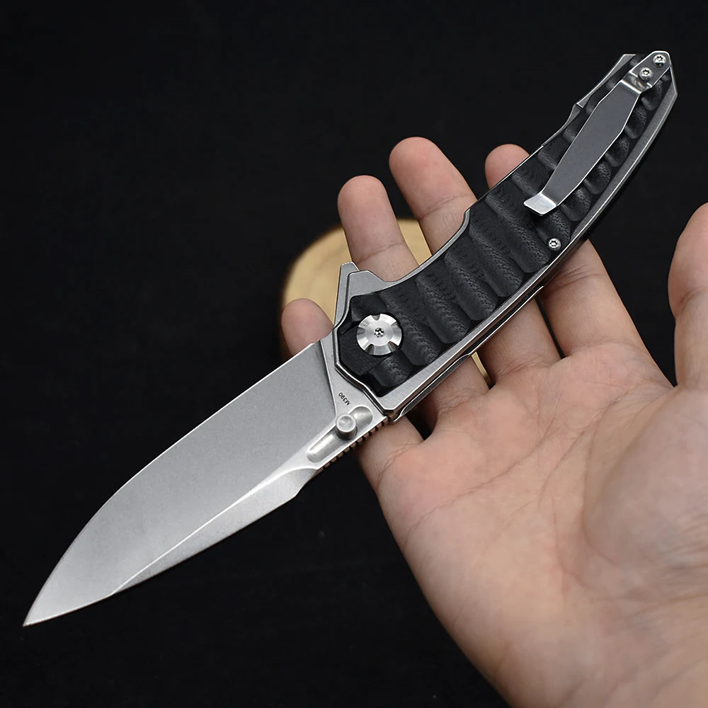 New M390 Steel Folding Knife G10 Handle Outdoor Camping Survival Hunting Knife  High Hardness Tactical EDC Tool