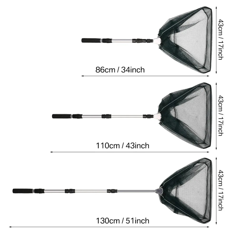190cm 130cm 55cm Telescopic Landing Net Folding Fishing Pole Extending