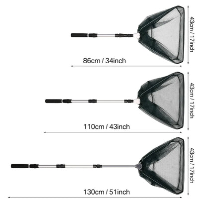 190cm 130cm 55cm Telescopic Landing Net Folding Fishing Pole Extending