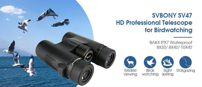 Svbony SV47 Binoculars for Adults, 8x32/8x42/10x42 Bak4 Prism HD FMC Lens Waterproof