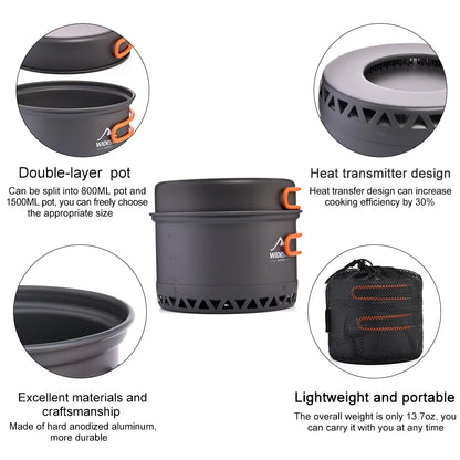 Widesea Camping 1.3L 2.3L Cookware Outdoor Cooking Set