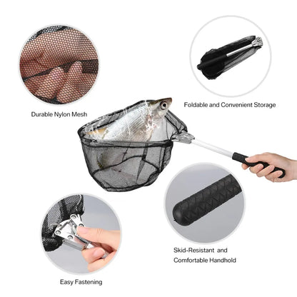 190cm 130cm 55cm Telescopic Landing Net Folding Fishing Pole Extending