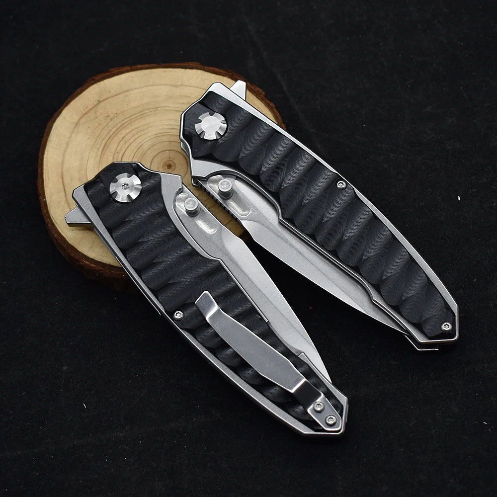 New M390 Steel Folding Knife G10 Handle Outdoor Camping Survival Hunting Knife  High Hardness Tactical EDC Tool