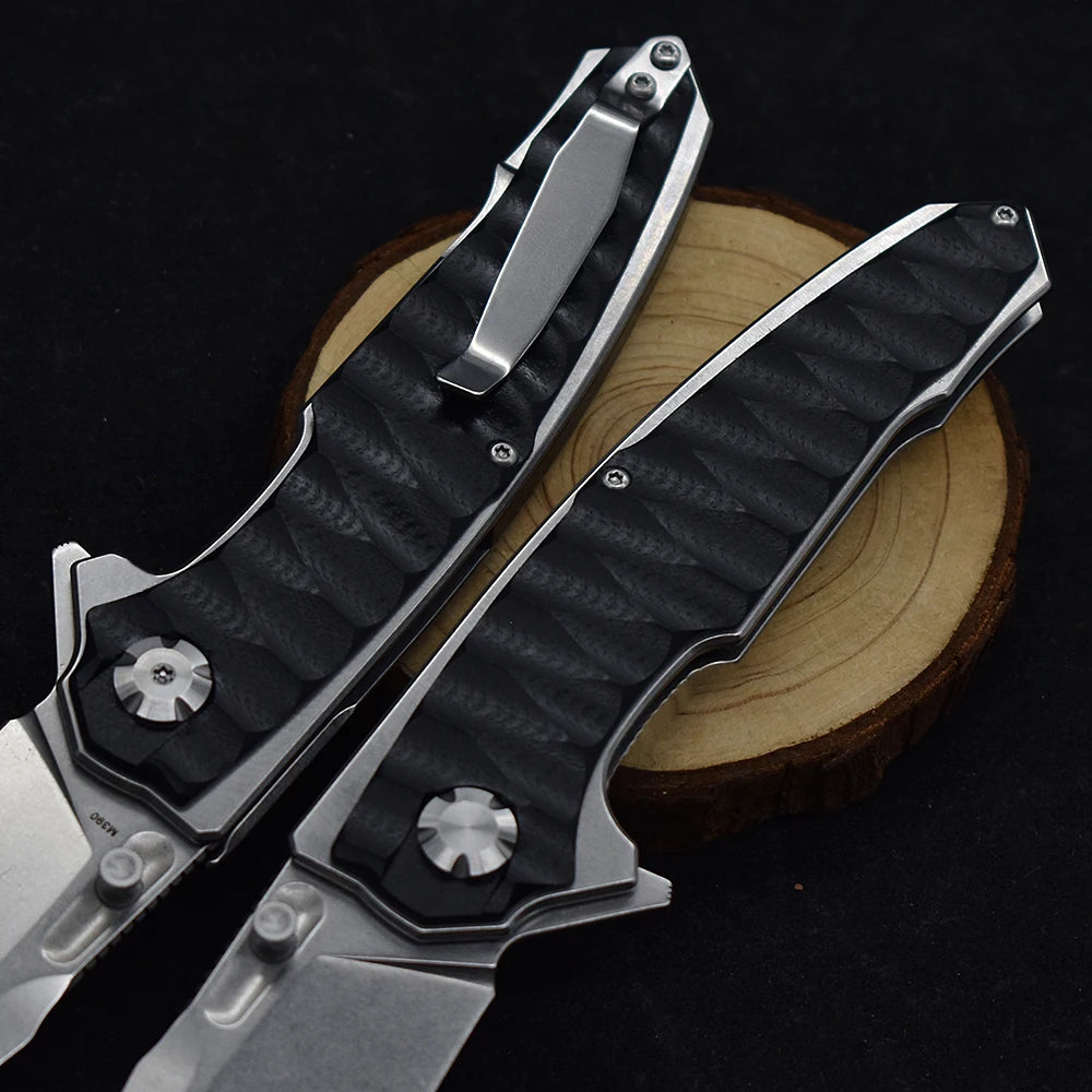 New M390 Steel Folding Knife G10 Handle Outdoor Camping Survival Hunting Knife  High Hardness Tactical EDC Tool