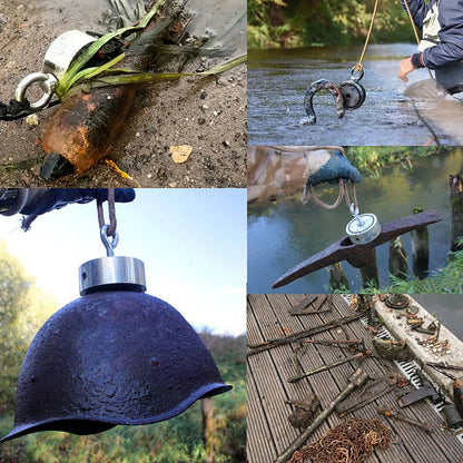 180KGX2 Powerful Double Side Search Magnet 15M Rope Strong Salvage Fishing Magnetic