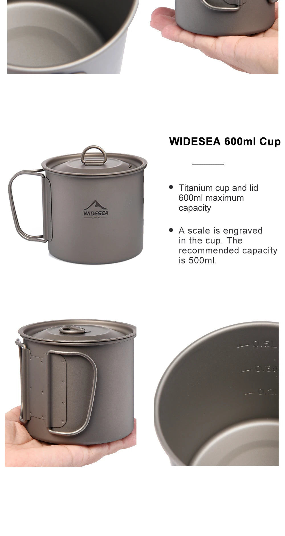 Widesea Camping Mug Titanium Cup