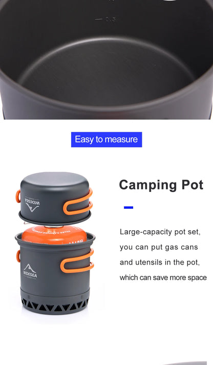 Widesea Camping 1.3L 2.3L Cookware Outdoor Cooking Set