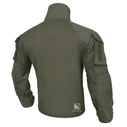 KRYDEX Ranger Green Tactical Combat Shirt For Hunting Outdoor CP Style Outdoor Camouflage Tops + Elbow Pads
