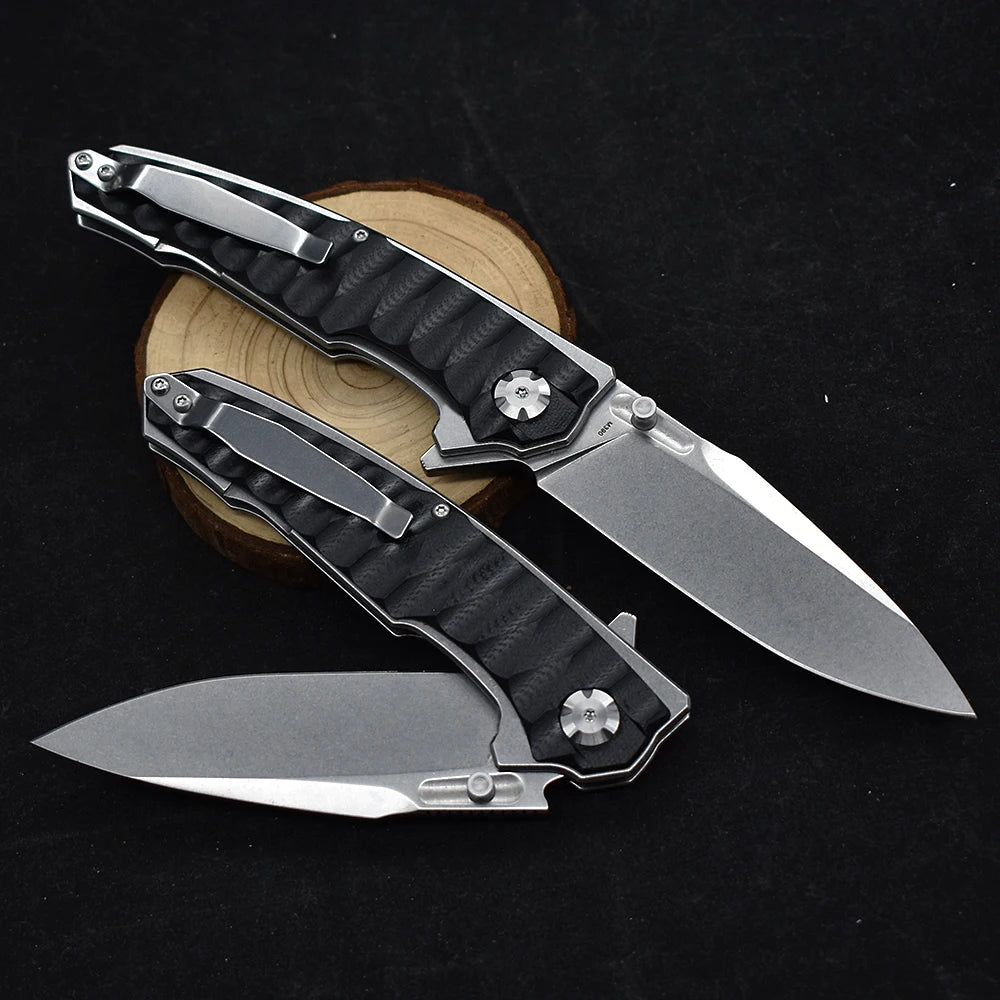 New M390 Steel Folding Knife G10 Handle Outdoor Camping Survival Hunting Knife  High Hardness Tactical EDC Tool