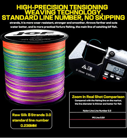 JOF 8 Strands 1000M 500M 300M 100M Braided Fishing Line