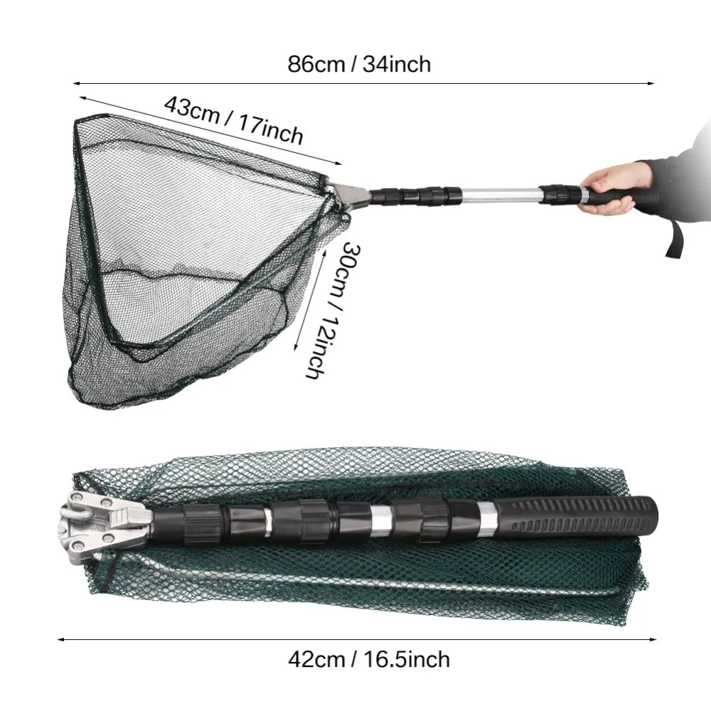 190cm 130cm 55cm Telescopic Landing Net Folding Fishing Pole Extending