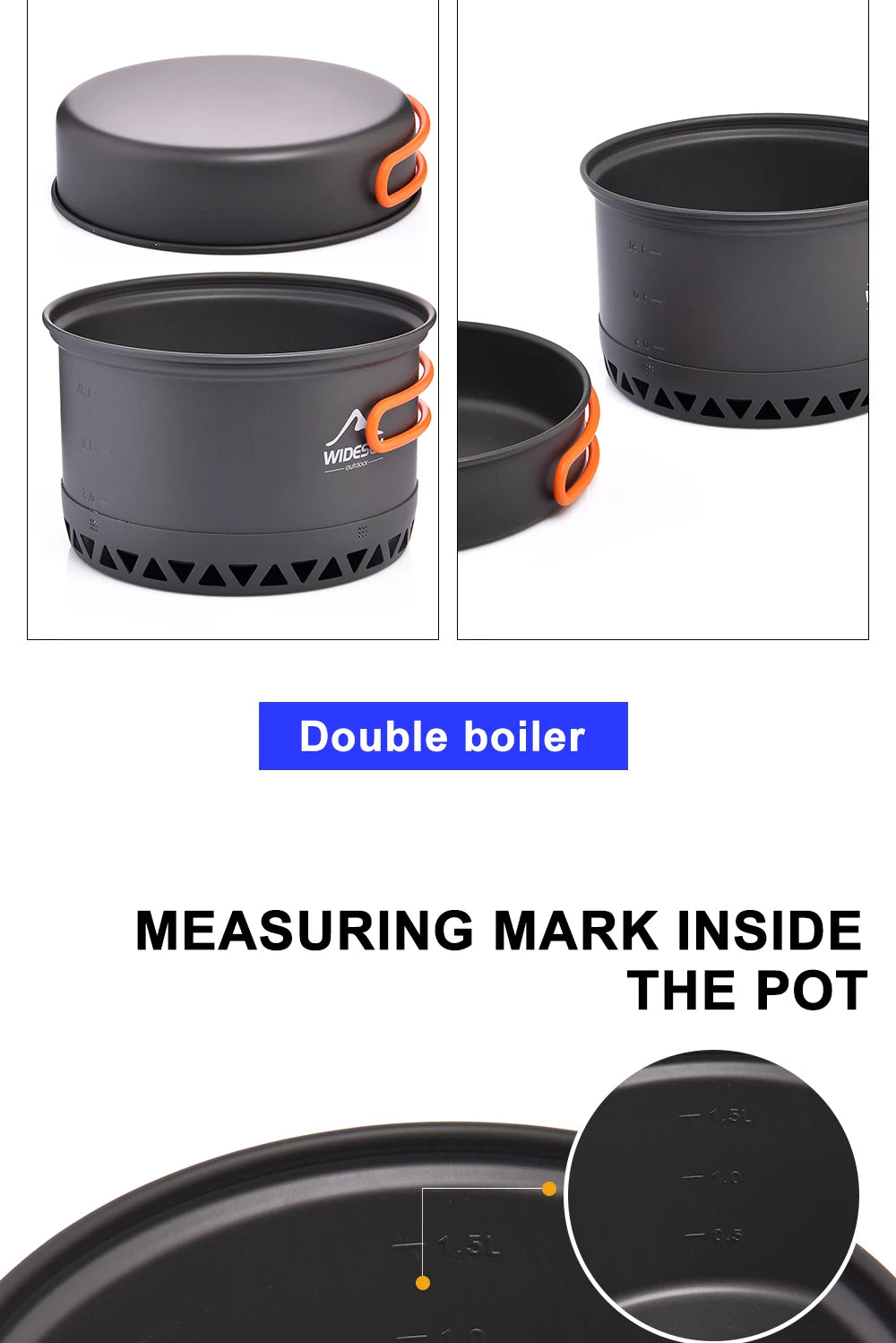 Widesea Camping 1.3L 2.3L Cookware Outdoor Cooking Set