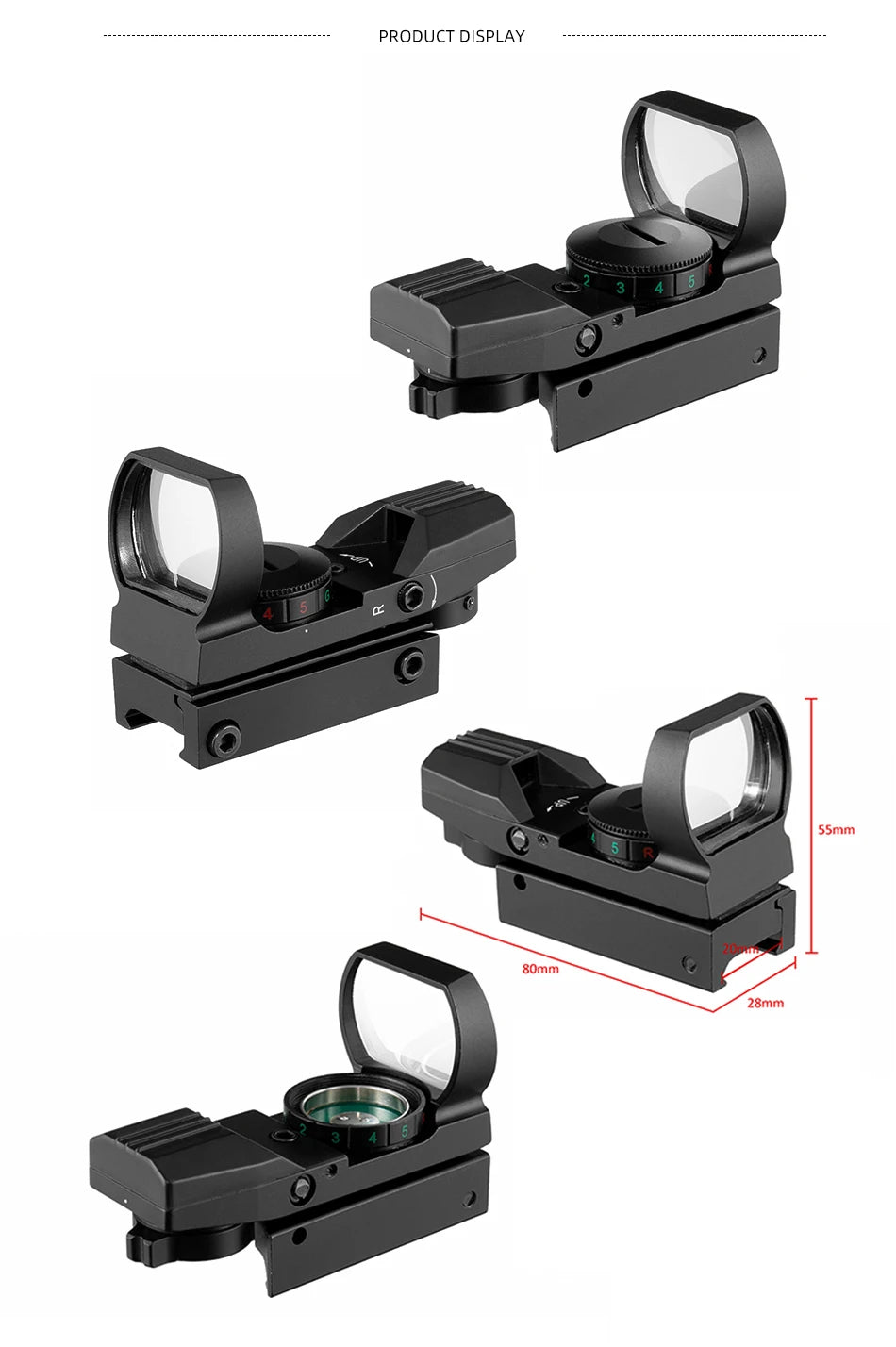Red Dot 20mm / 11mm Red Dot BK Scope DE QD Sight Dovetail Riflescope Reflex Optics Sight For Hunting Rifle Gun Airsoft Tactical