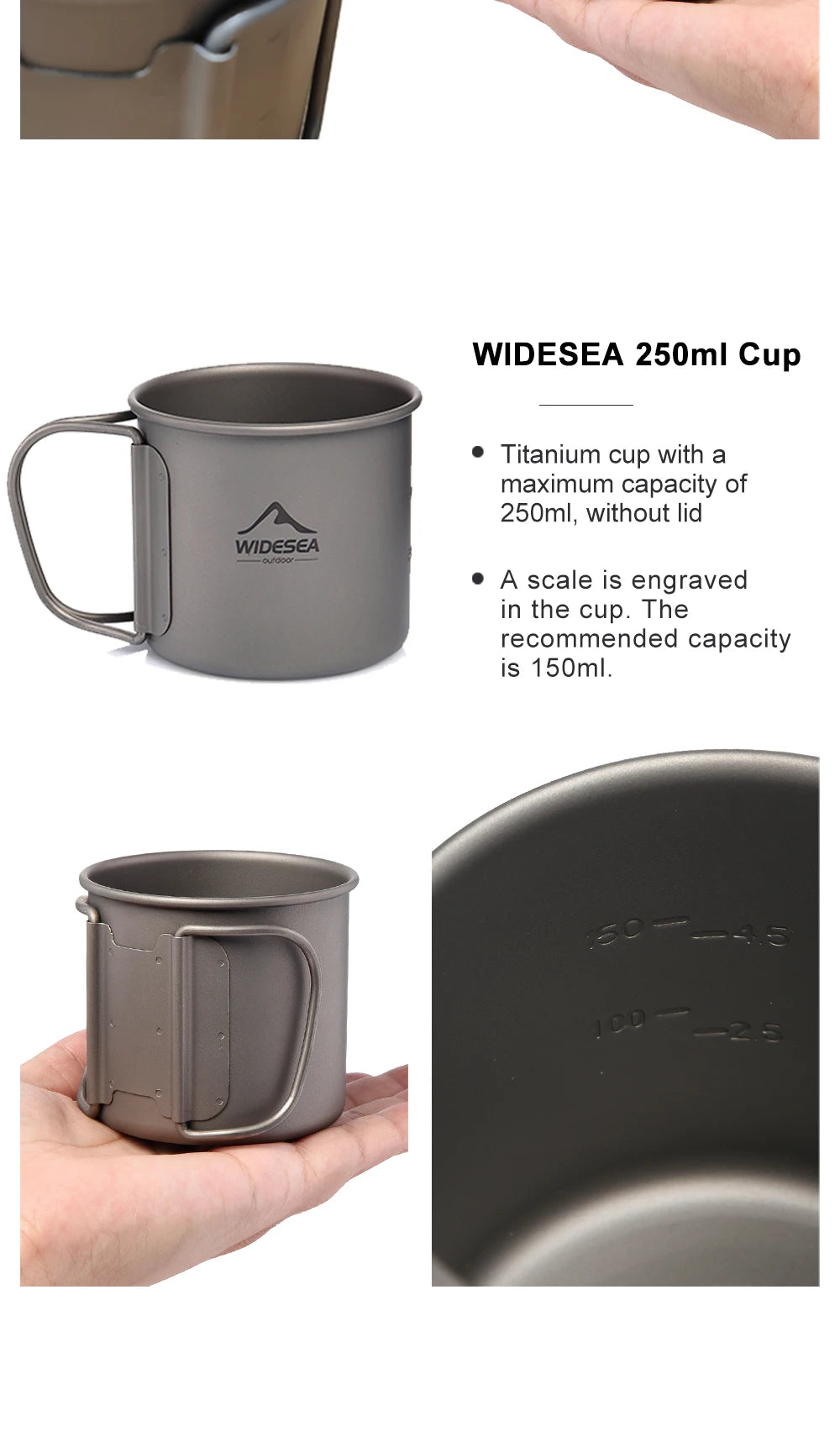 Widesea Camping Mug Titanium Cup