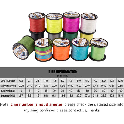 Hercules-Braided Fishing Line, 4 Strands, Fishing Line, White PE, 100m, 300m, 500m, 1000m, 1500m, 2000m, 6-100lb