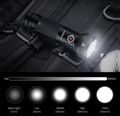 Sofirn IF22A 2100lm Flashlight 21700 Powerful Light SFT40 LED 680M Long Range USB C Rechargeable Charging
