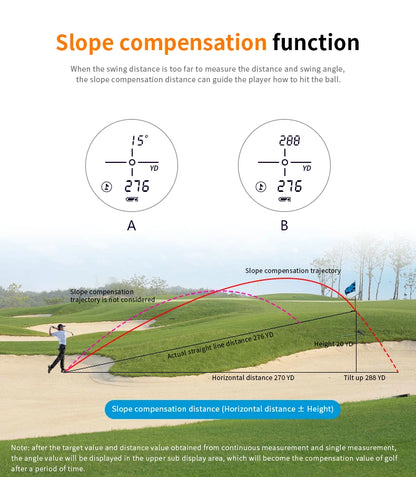 Laser Rangefinder Hunting Outdoor 650m Golf Rangefinder with Flag-Lock Slope Adjusted Distance Meter