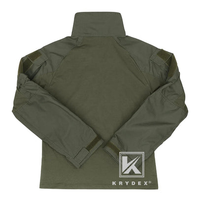 KRYDEX Ranger Green Tactical Combat Shirt For Hunting Outdoor CP Style Outdoor Camouflage Tops + Elbow Pads