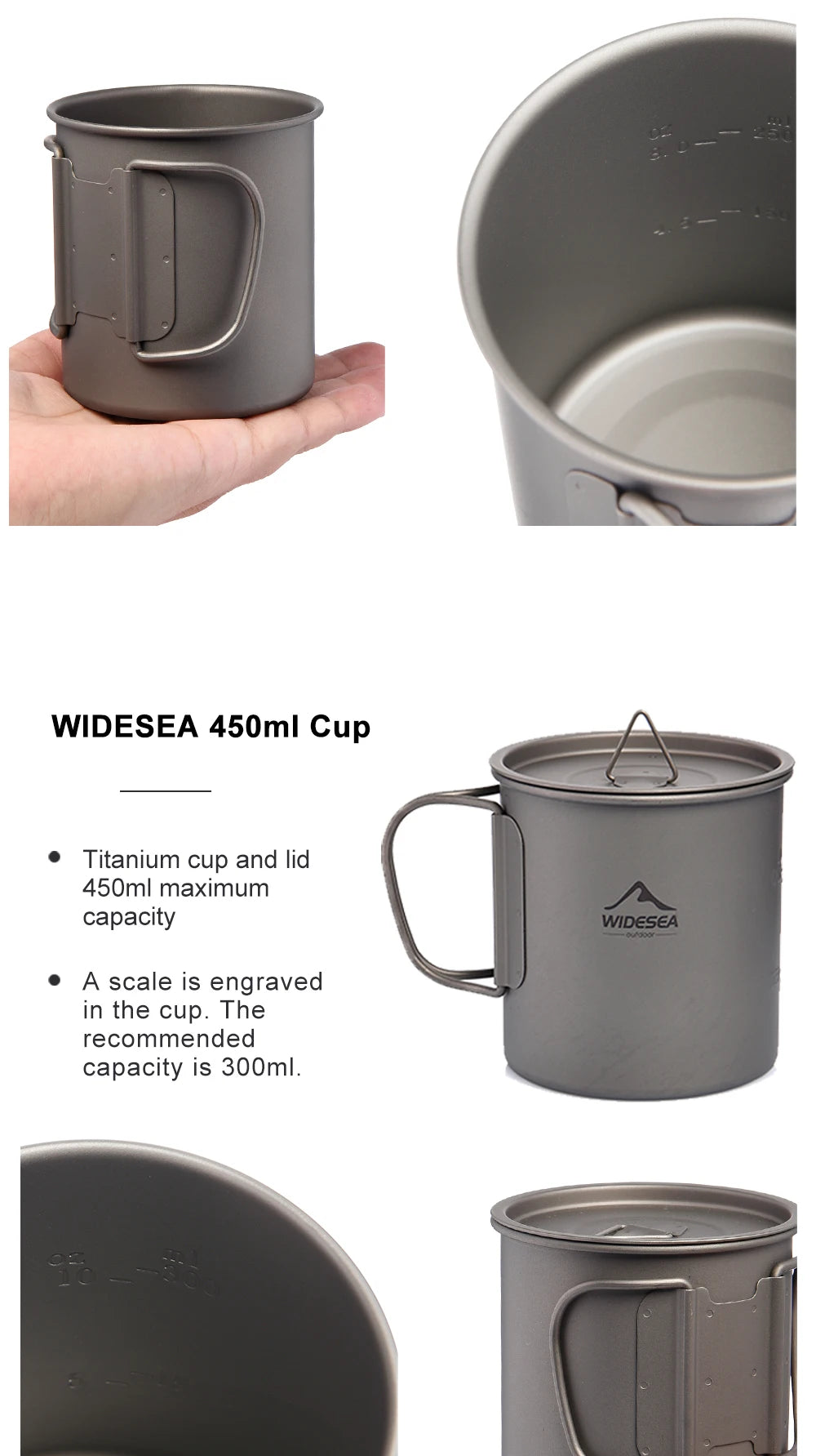 Widesea Camping Mug Titanium Cup