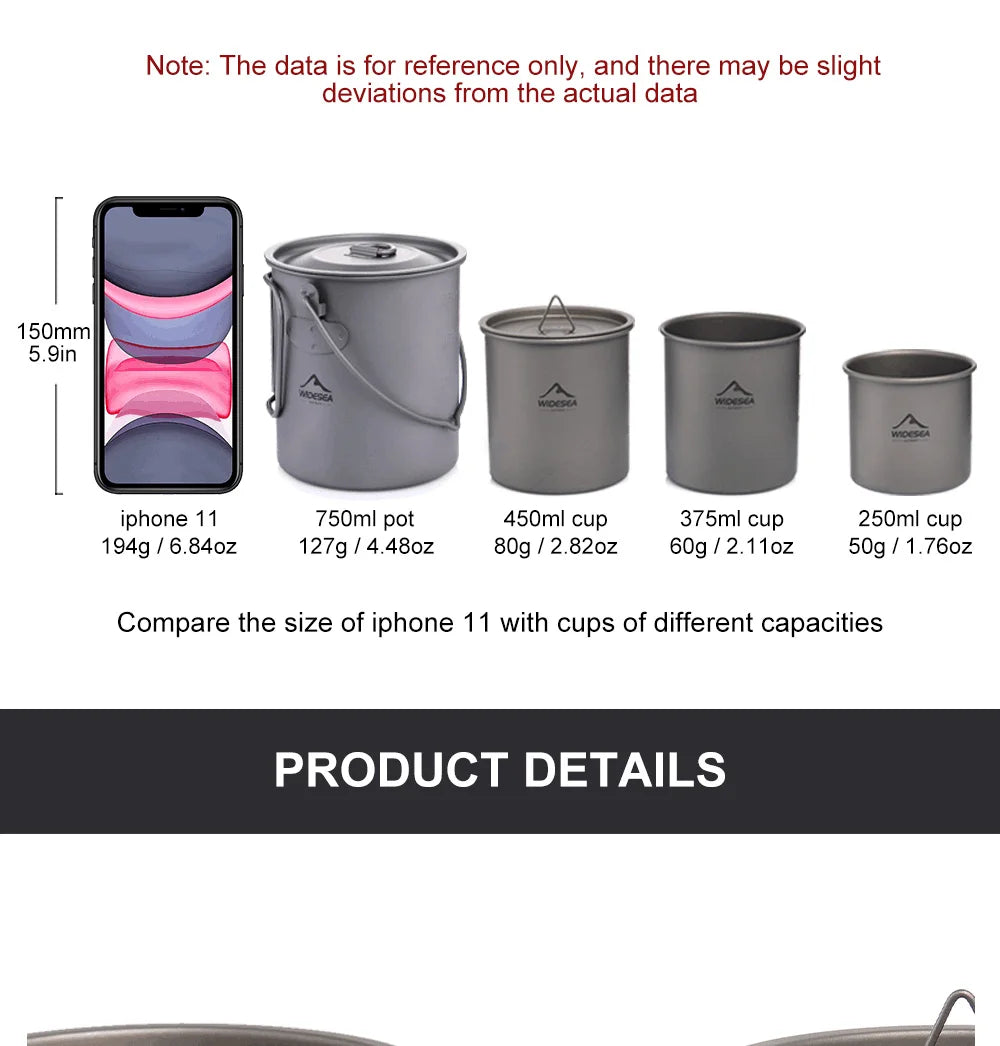Widesea Camping Mug Titanium Cup