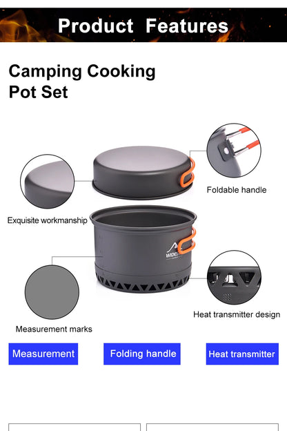 Widesea Camping 1.3L 2.3L Cookware Outdoor Cooking Set