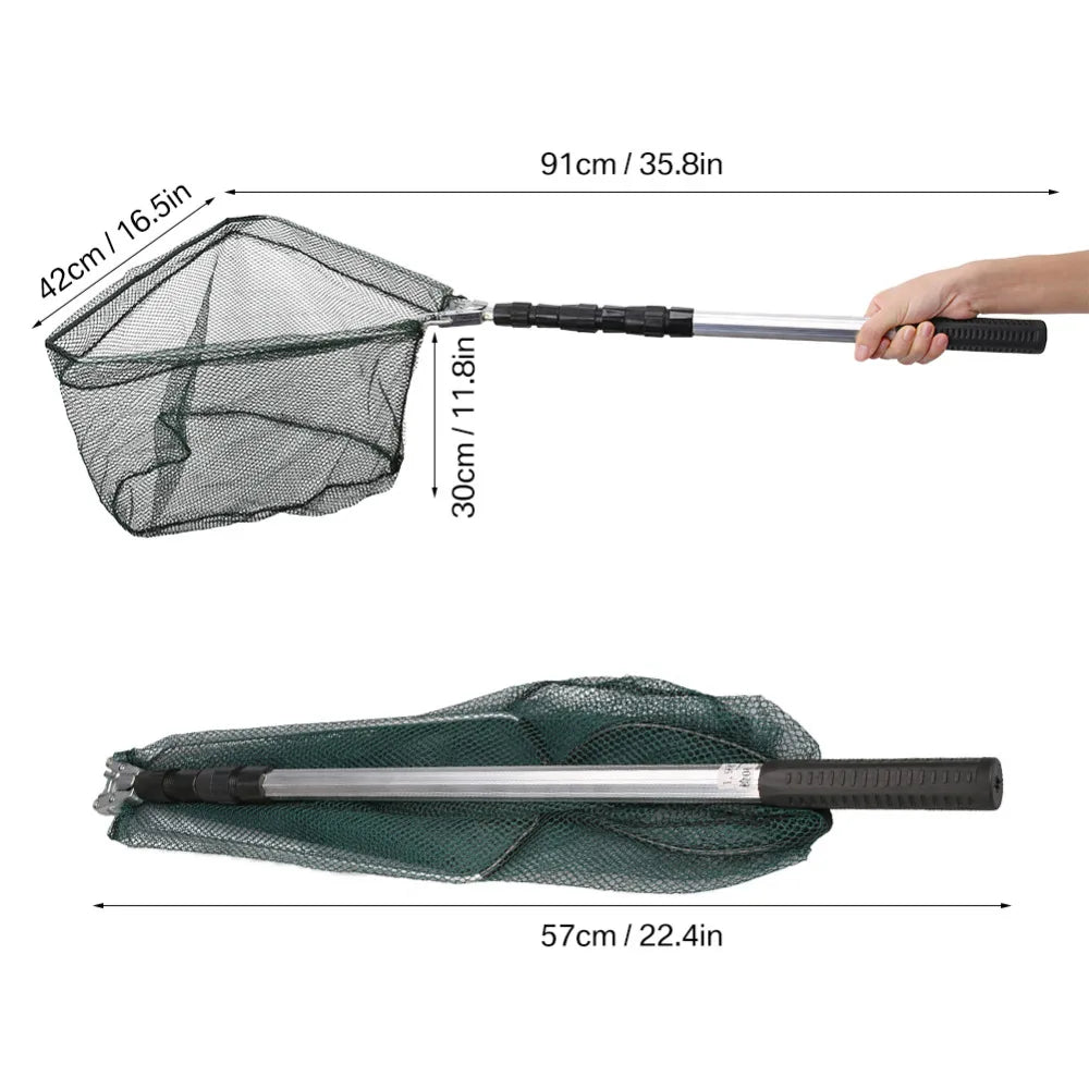 190cm 130cm 55cm Telescopic Landing Net Folding Fishing Pole Extending