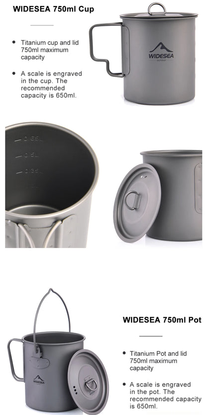 Widesea Camping Mug Titanium Cup