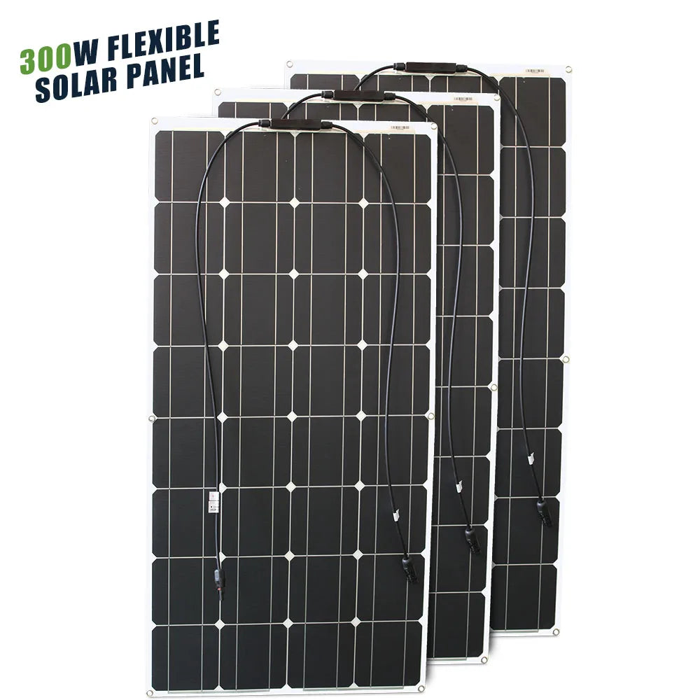 12V Flexible Solar Panel 600W 100W 200W 300W 400W 500W Bendable Waterproof Monocrystalline