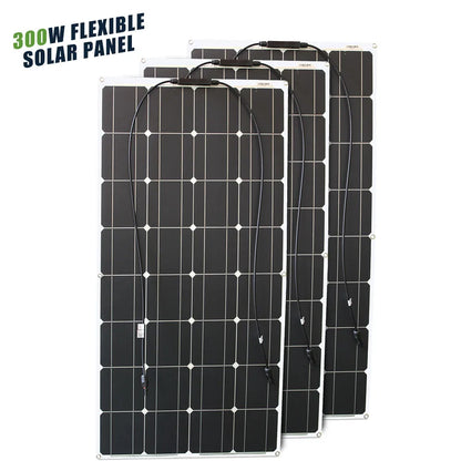 12V Flexible Solar Panel 600W 100W 200W 300W 400W 500W Bendable Waterproof Monocrystalline