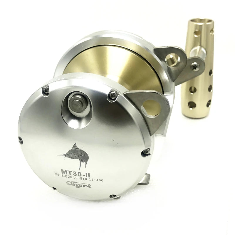 Big Boat Fishing Reels, Sea Saltwater Windlass, Slow Jigging Reel, Metal Coil, MT50 Max Drag 30 Kg Brake Casting Wrap Drums the