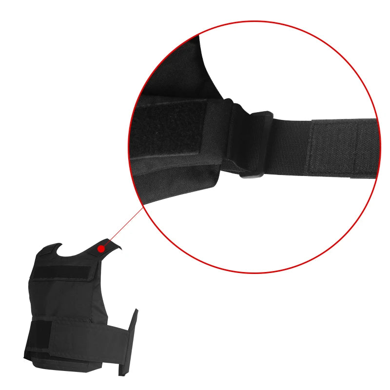 LQARMY Black Tactical Army Vest Down Body Armor Plate Tactical Airsoft Carrier Vest